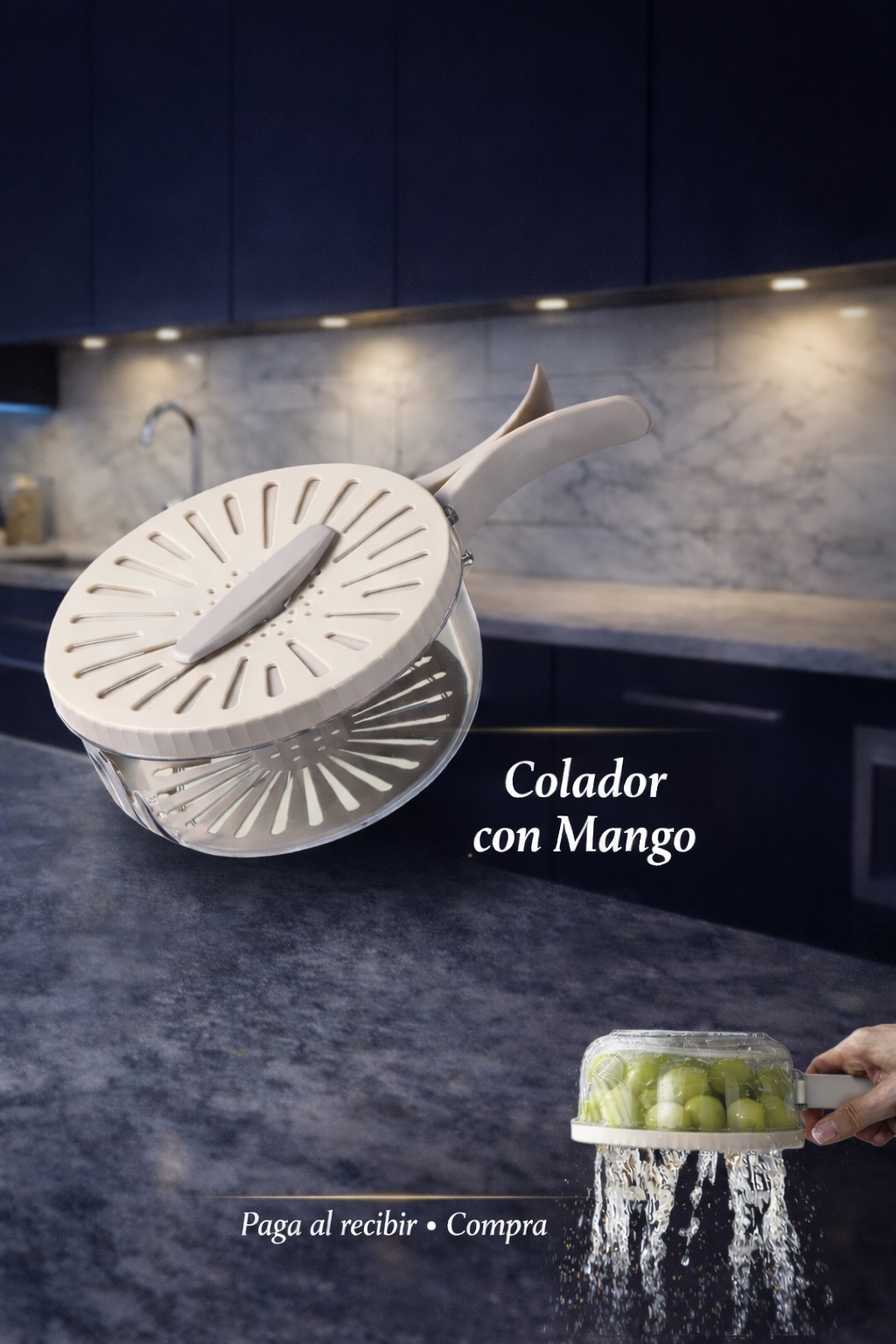 Escurridor 2 en 1 con tapa drenaje EASYWASH