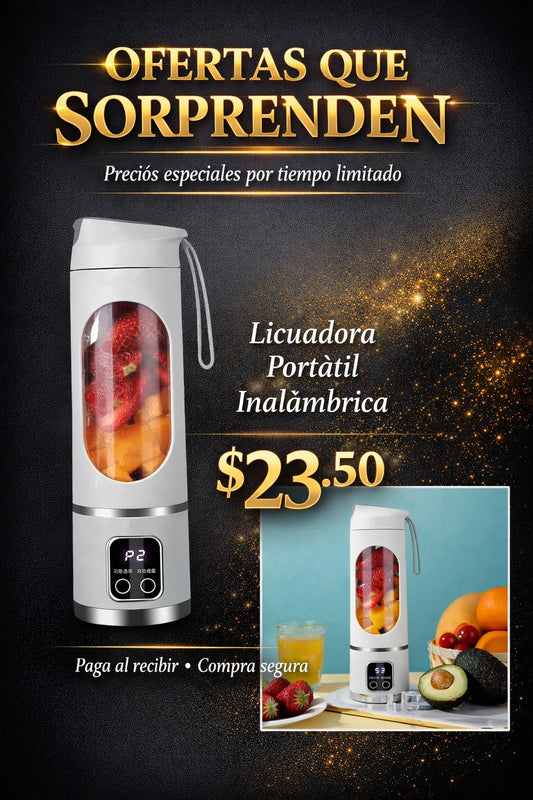 Licuadora Portatil Digital Inalambrica